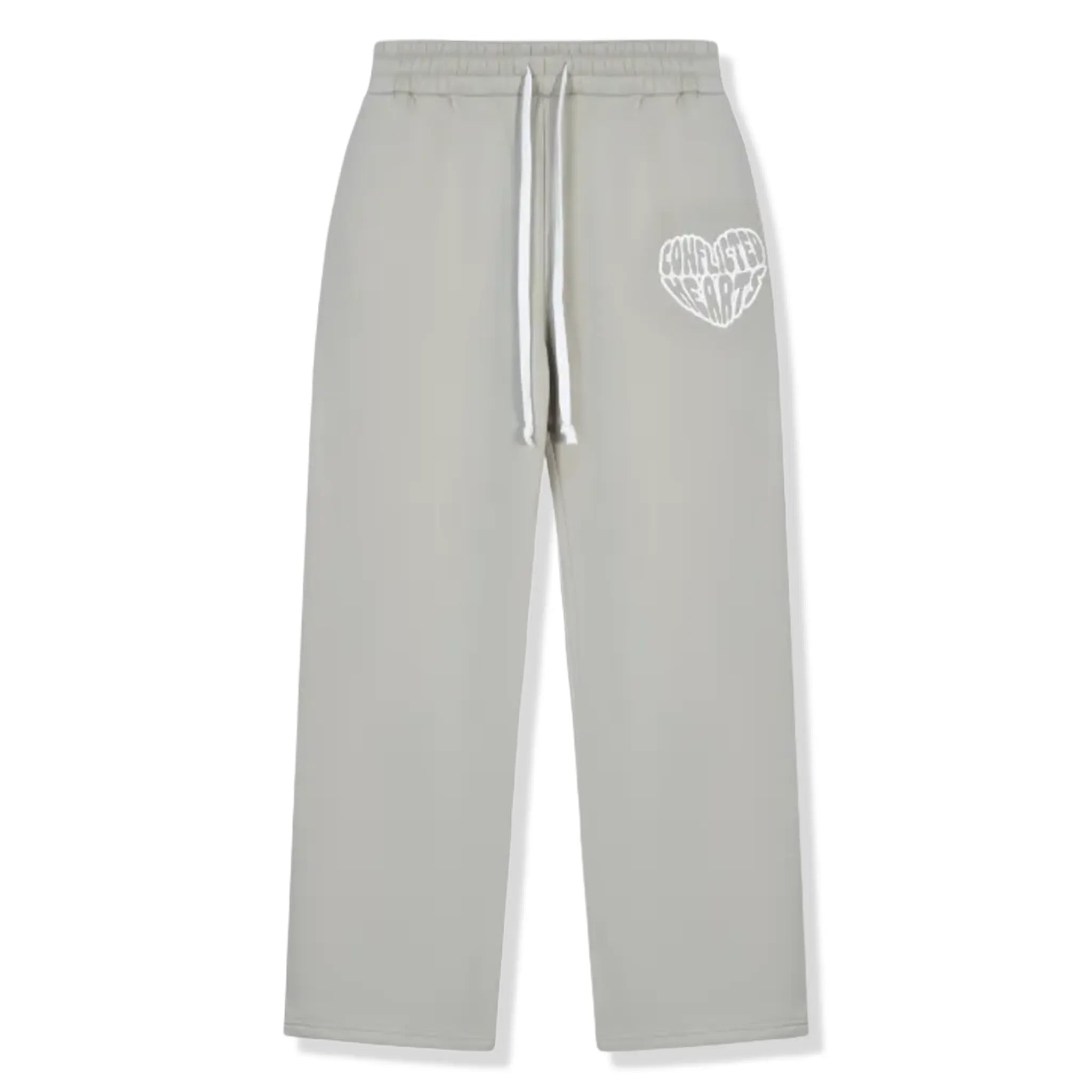 Front View of Conflicted Hearts Basics Grey Sweatpants